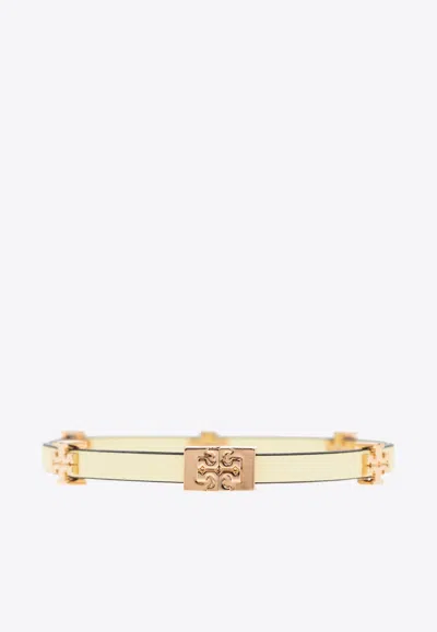 Tory Burch Double T Leather Bracelet