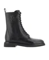 Tory Burch Double T Combat Boots In Black