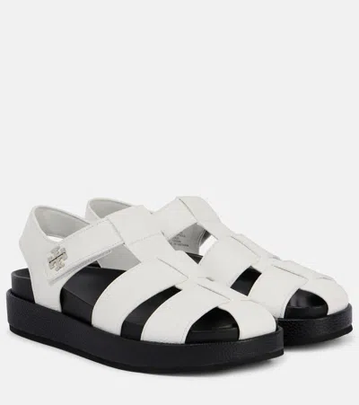 Tory Burch Double T Leather Fisherman Sandals