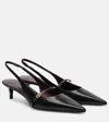 Tory Burch Double T Buckle Slingback Mary Jane Kitten Heel Pump In Black