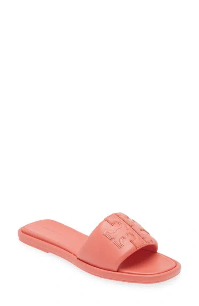 Tory Burch Double-t Leather Sport Slide Sandal In Pembe