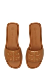 Tory Burch Double-t Leather Sport Slide Sandal In Gold