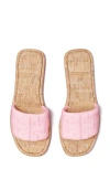 Tory Burch Double-t Slide Sandal In Petunia / Natural