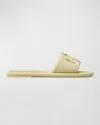 TORY BURCH DOUBLE T LEATHER SPORT SLIDE SANDALS