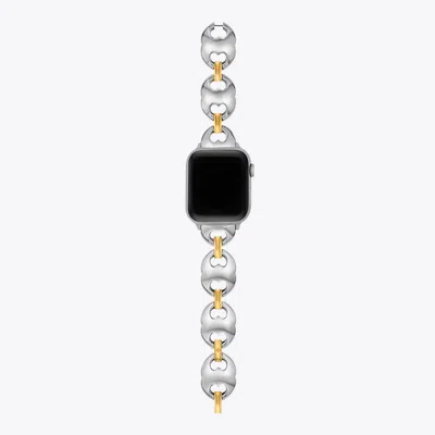 Tory Burch Double T Link Band For Apple Watch® In Metallic