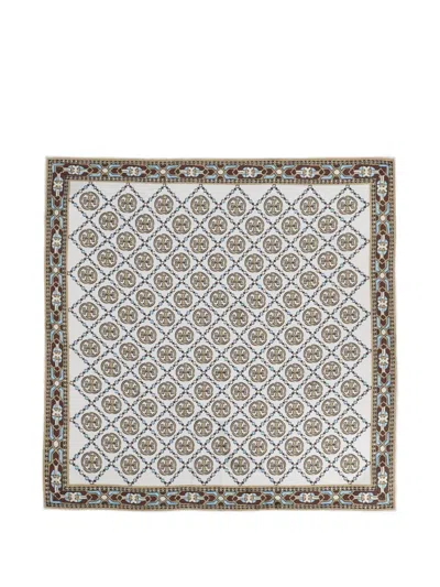 Tory Burch Double T Logo-print Scarf In Multi