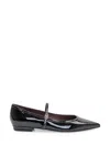 Tory Burch Black Ballet Shoes With Pointed Toe And Double T Motif In Patent Leather Woman In Black