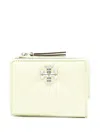 Tory Burch Double-t Matelassé Wallet In Green