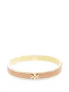 Tory Burch Double T Medium Textured Bangle In Brown