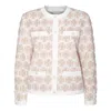Tory Burch Short Embroidered Knit Cardigan In White