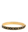 Tory Burch Double T Monogram Hinge Bangle In Gold