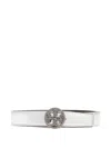 Tory Burch Double T Motif-embellished Buckle Belt In White