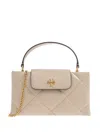 Tory Burch Kira Diamond Quilt East West Top Handle Purse In Neutral