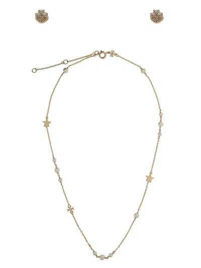 Tory Burch Double T Necklace Set In Gold