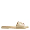 Tory Burch Double T Padded Sport Slide Sandals In Gold