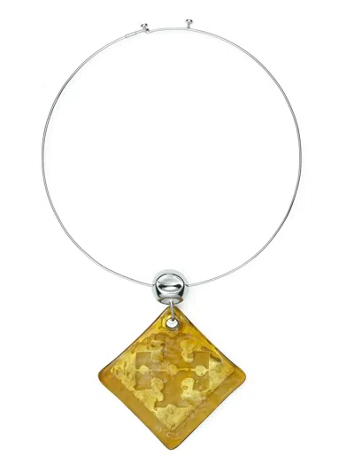 Tory Burch Double T Pendant Necklace In 银色