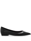 Tory Burch Double T Buckle Pointed-toe Flat In 黑色