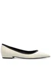Tory Burch Double T Pointed-toe Flats In 白色