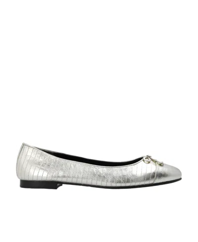 TORY BURCH DOUBLE T-PLAQUE BALLERINA SHOES