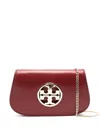 Tory Burch Double T-plaque Leather Shoulder Bag In Red