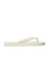 Tory Burch Logo Plaque Open Toe Slides In White