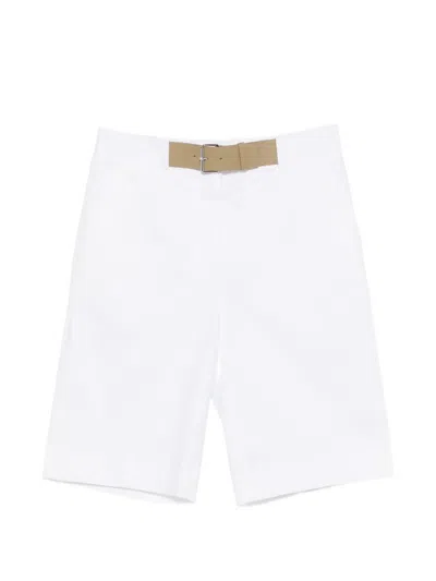 Tory Burch Double T Pleated Shorts In White