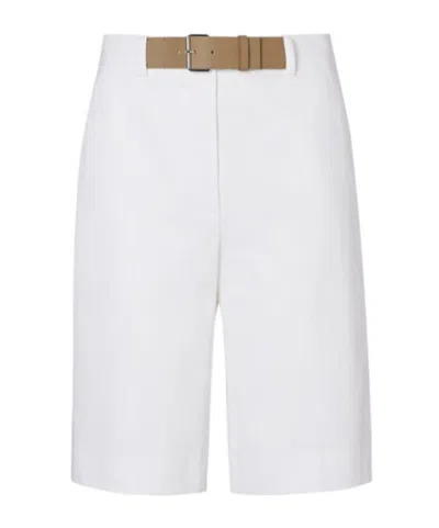 Tory Burch Double T Pleated Shorts In White