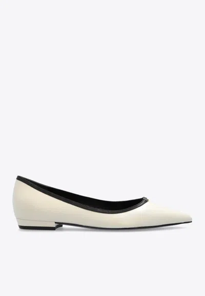 TORY BURCH DOUBLE T POINTED-TOE FLATS