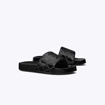 Tory Burch Double T Pool Slide In Black