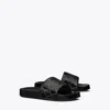 Tory Burch Double T Pool Slides In Nero/nero