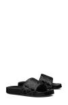 Tory Burch Double T Pool Slides In Nero/nero