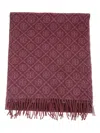 Tory Burch T Monogram Oblong Scarf In Burgundy