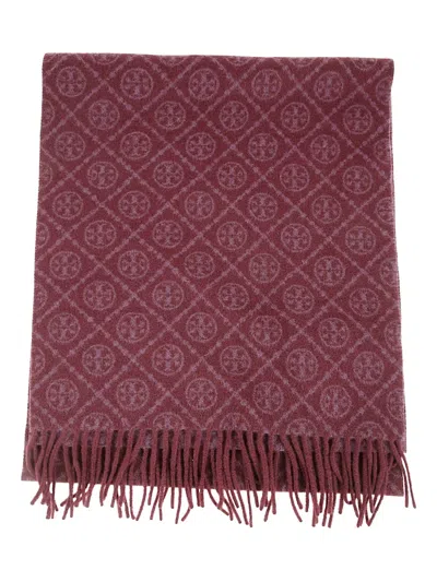 Tory Burch Double T Scarf In Red