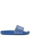 Tory Burch Double T Slides In Blue