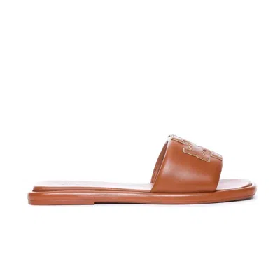Tory Burch Double T Sport Slide In Brown