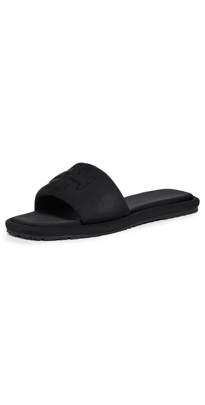 Tory Burch Double T Sport Slides Prefect Black Scuba