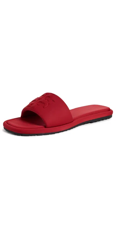 Tory Burch Double T Sport Slides Red Scuba
