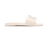 Tory Burch Double T Leather Medallion Slide Sandals In Pink
