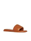 Tory Burch Double-t Leather Sport Slide Sandal In Brown