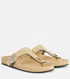 Tory Burch Thong Sandals Suede Flat Sole
