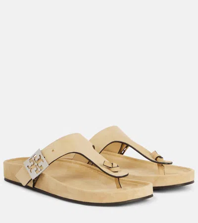 TORY BURCH DOUBLE T SUEDE THONG SANDAL