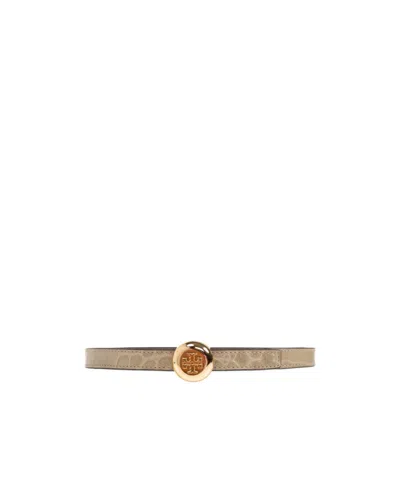 Tory Burch Double-sided Belt In Metallic