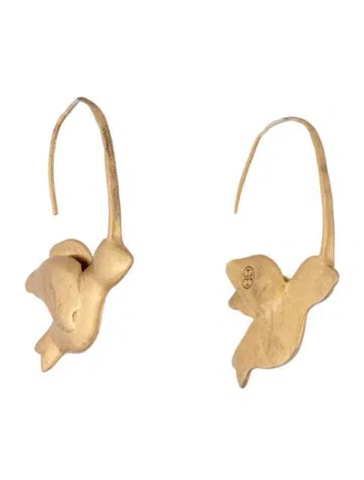 Pre-owned Tory Burch Dove Hoop Earrings In Multicolor