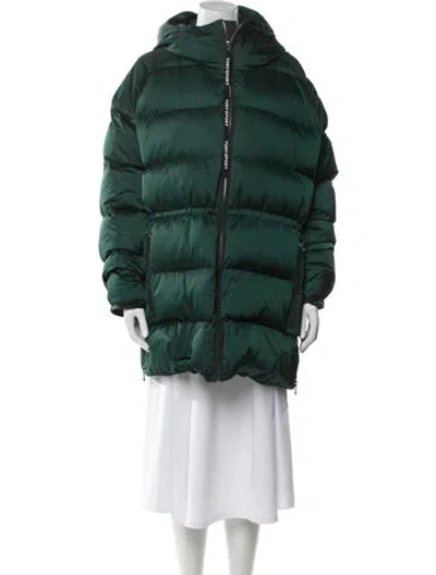 Pre-owned Tory Burch Down Coat In Green
