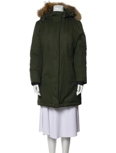Pre-owned Tory Burch Down Coat In Green
