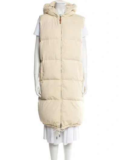 Pre-owned Tory Burch Down Vest In Neutral