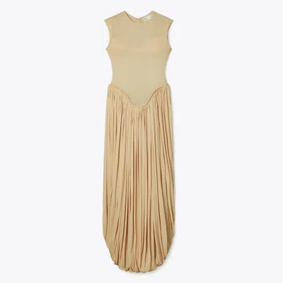 Tory Burch Draped Jersey Dress In Neutral