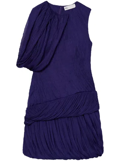 Tory Burch Draped Silk Dress In Purple