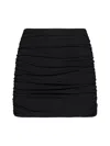 Tory Burch Ruched Viscose Miniskirt In Black