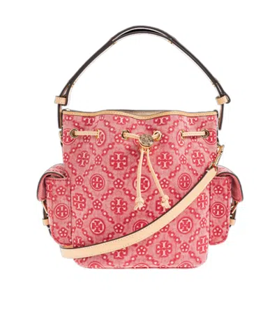 Tory Burch Drawstring Bucket Shoulder Bag In Pink